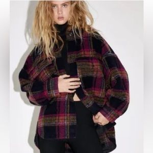 Zara plaid wool shacket